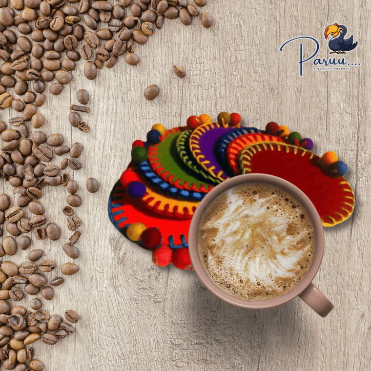 Paruu Handmade Multicolor Felt Coaster