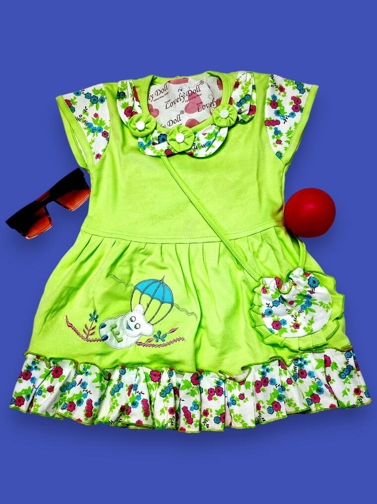 Stylish And Charming Green Baby Dress