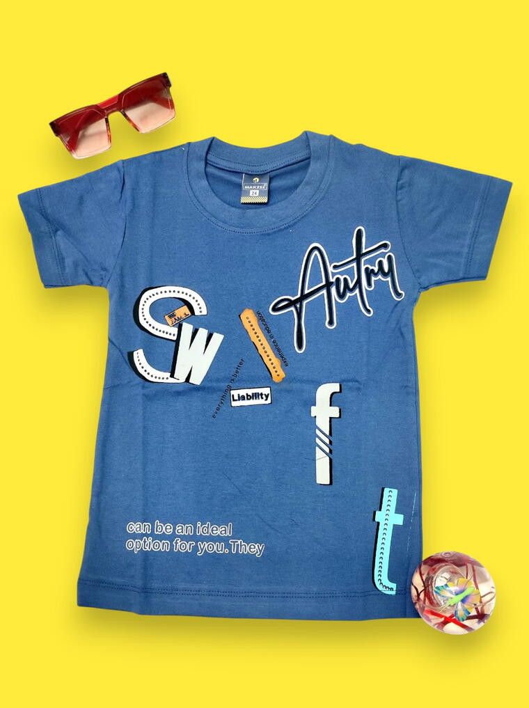 Blue Swift Designer T-shirt | Trendy Casual Cotton Top | Summer Collection