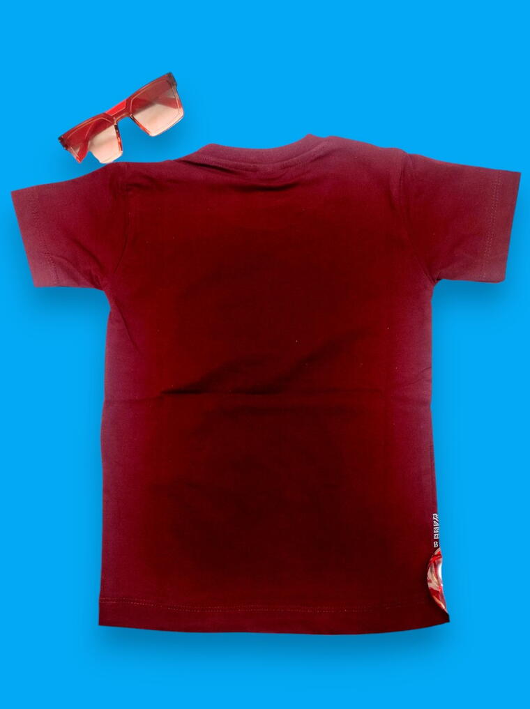 Red Victory Pattern Boys T-shirt | Premium Kids Fashion | Soft Comfortable Tee