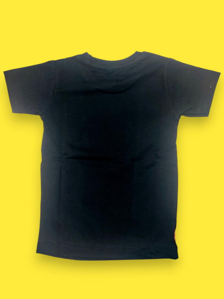 Black Graphic Print T-shirt | Boys Designer Casual Wear | Premium Cotton Tee