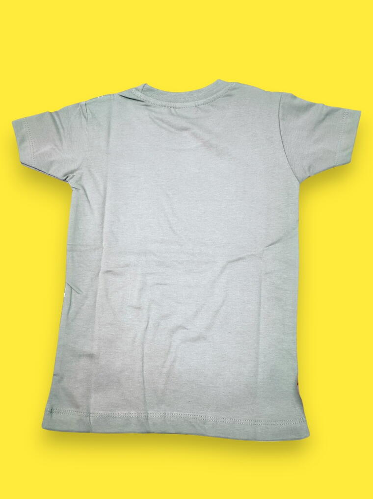 Grey Youth T-shirt with Funky Design | Kids Fashion | Comfortable Summer Wear