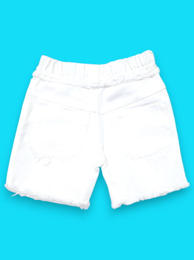 Trendy Denim Shirt & White Pants Set for Girls