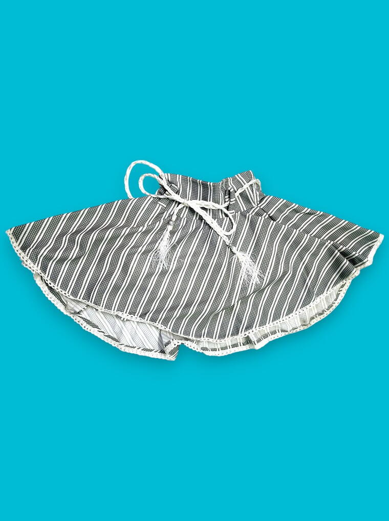 Chic Girls' "Queen" Outfit with Striped Skirt