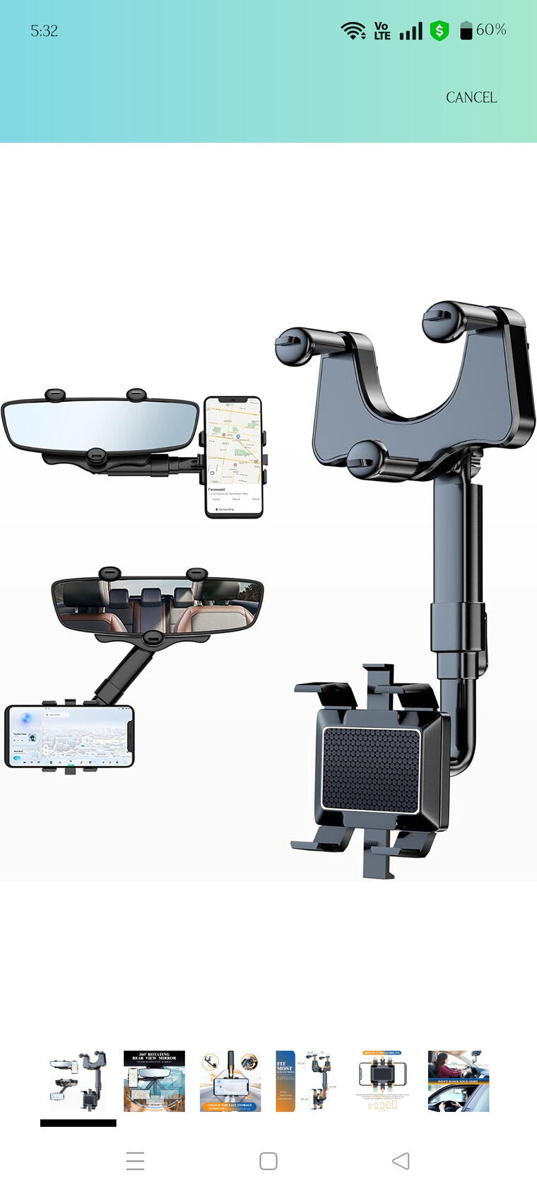 CAR MIRROR PHONE STAND 