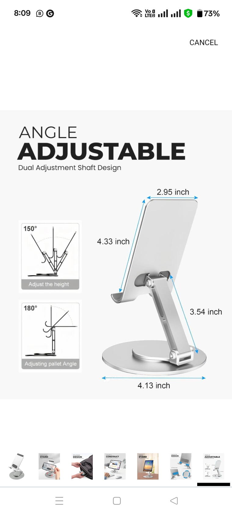 360' ROTATING MOBILE STAND 