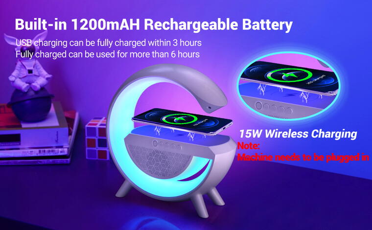 G-LAMP BLUETOOTH SPEAKER WITH WIRE AND WIRELESS CHARGING 