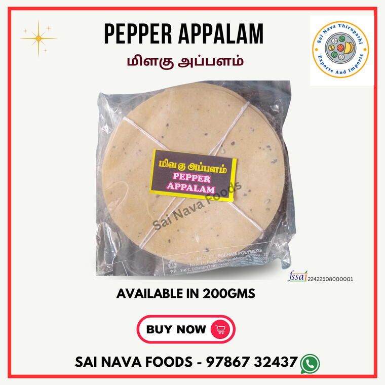 Pepper Appalam - 200gms