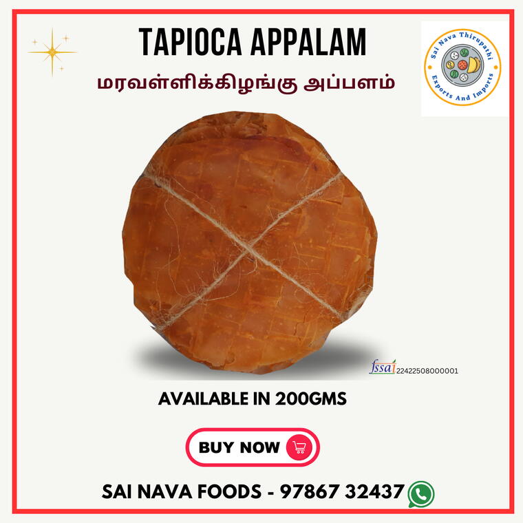 Maravalikizhangu/Tapioca Appalam - 200gms