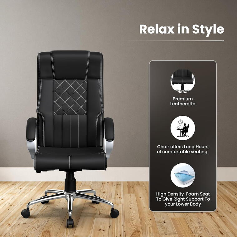 Office Executive Chair with 1 Year Warranty, High Comfort Seating