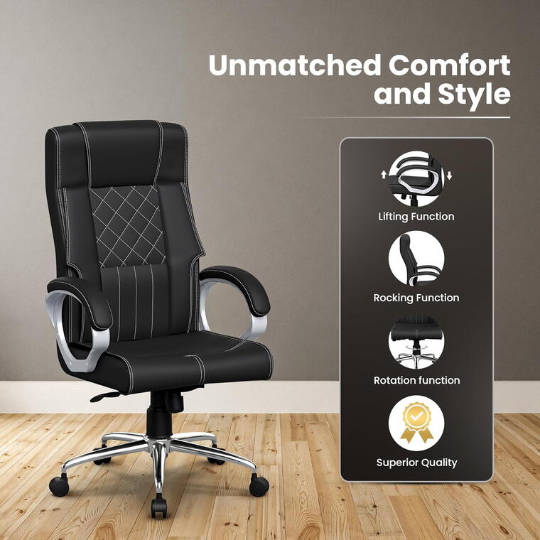 Office Executive Chair with 1 Year Warranty, High Comfort Seating