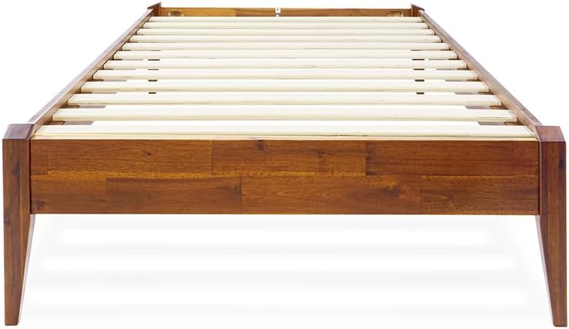 Twin Bed Frames without Headboard, Acacia Wood 15 Inch Platform Bed