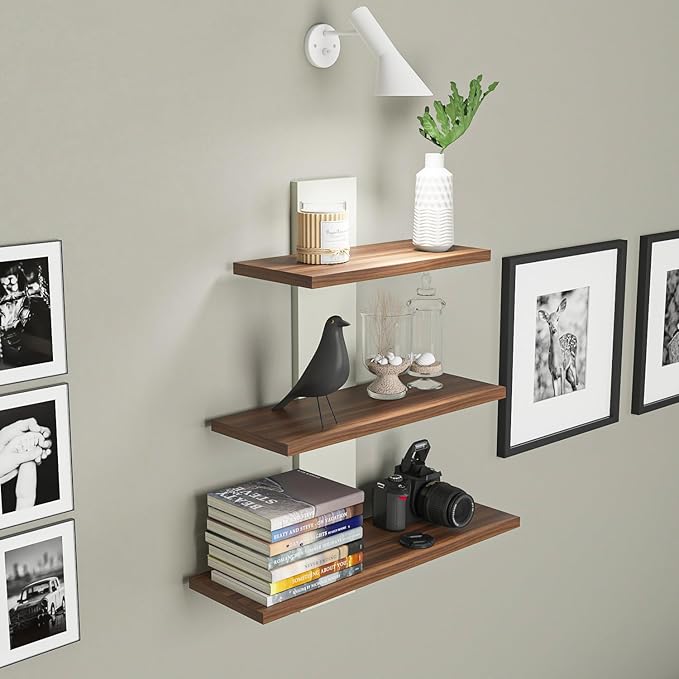 Wooden Wall Shelves 3Tiers for Living Room