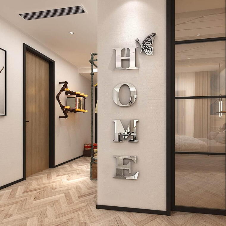 Home Wall Decor Letter Signs Acrylic Mirror Wall Stickers 