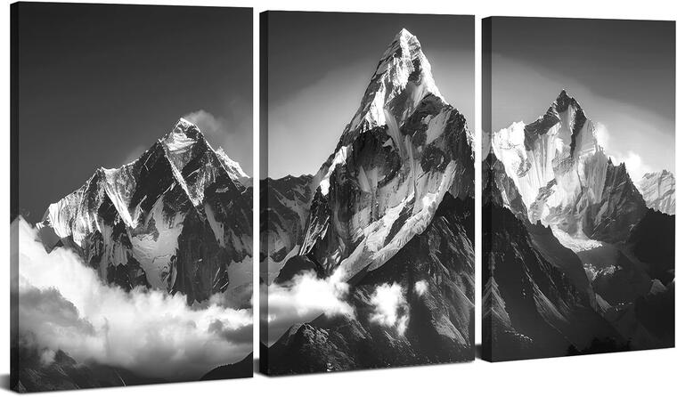 Mountain Wall Decor Black and White