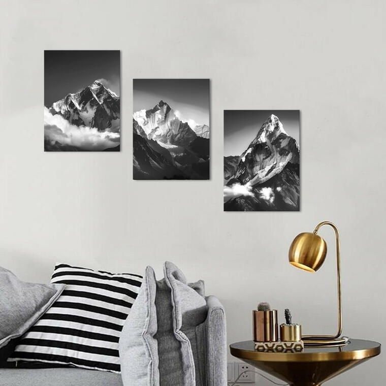 Mountain Wall Decor Black and White