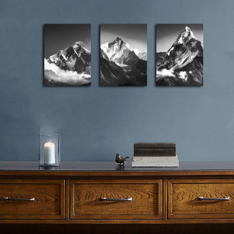 Mountain Wall Decor Black and White