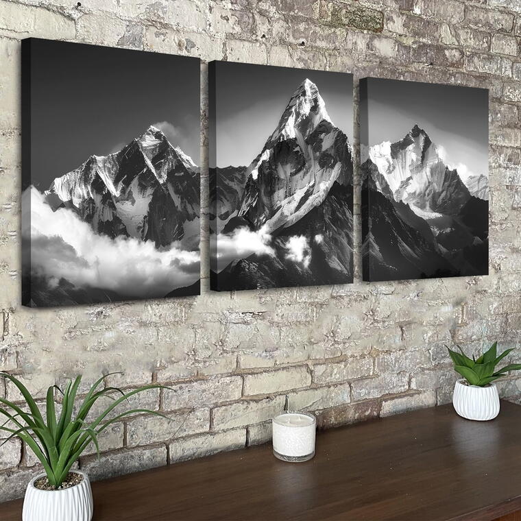 Mountain Wall Decor Black and White