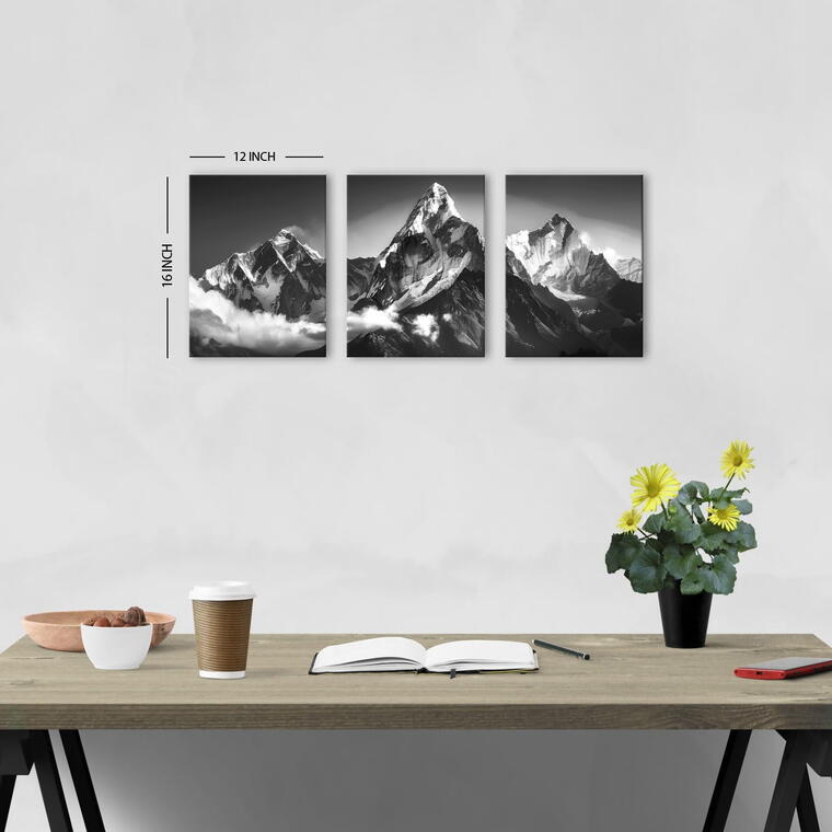 Mountain Wall Decor Black and White