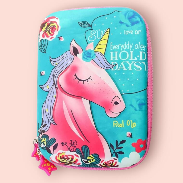 PENCIL CASE/POUCH - UNICORN 3D PRINT