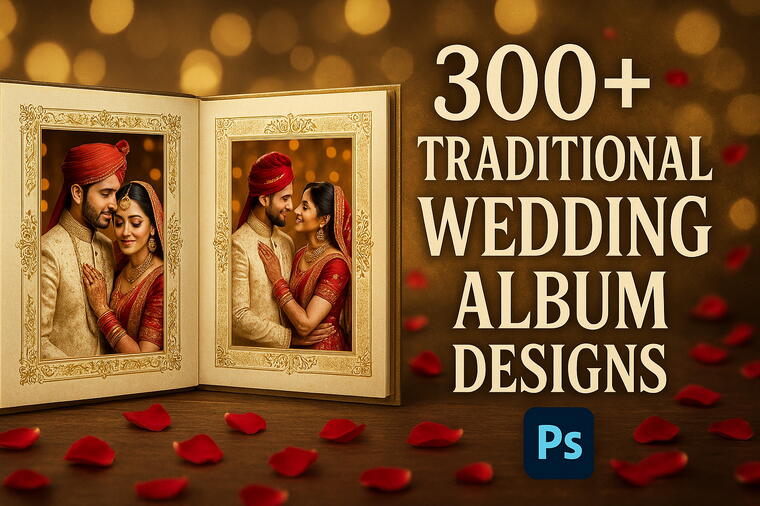 traditional 300 wedding album PSD