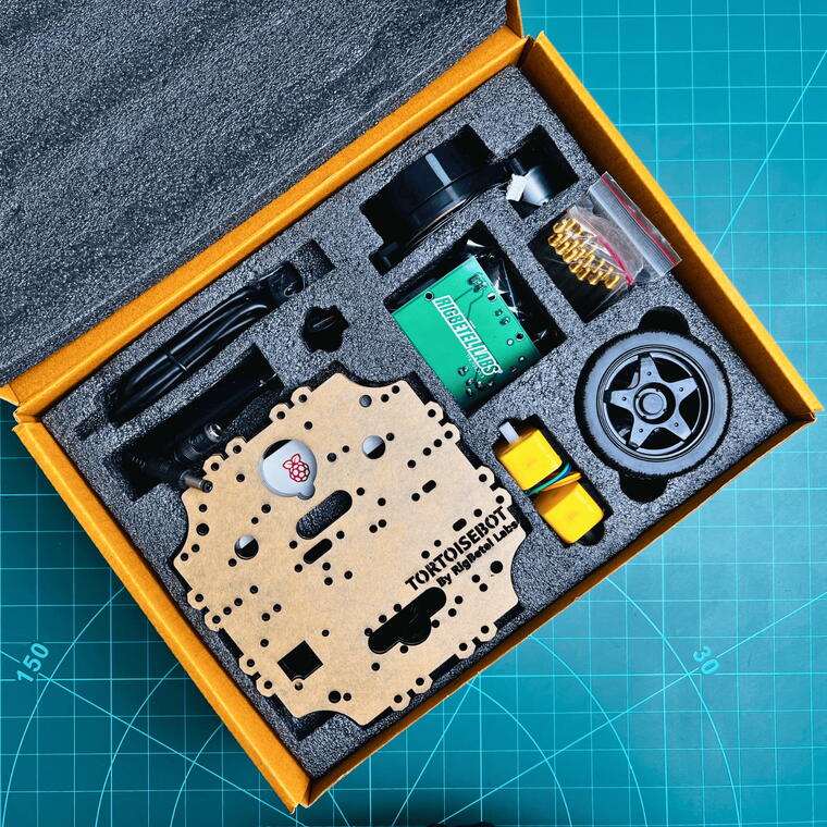 TortoiseBot (DIY Kit - Acrylic Chassis | Raspberry Pi 4 2GB RAM)