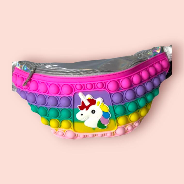 KIDS TRAVEL WAIST BELT BAG - UNICORN SILICONE POP IT
