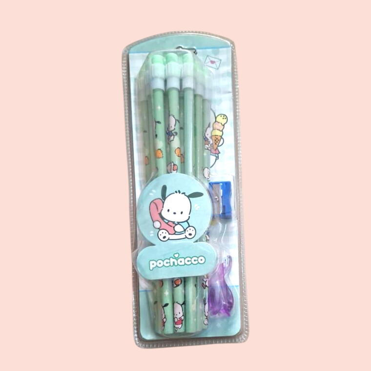 PENCIL SET D6- CARTOON PRINT