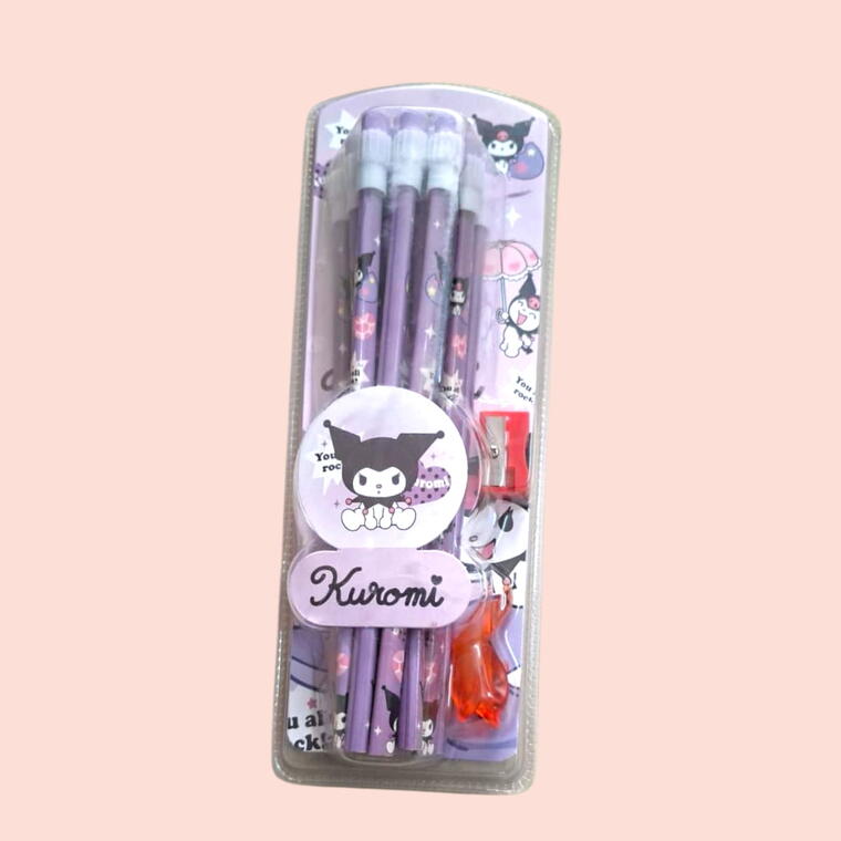 PENCIL SET D2- CARTOON PRINT