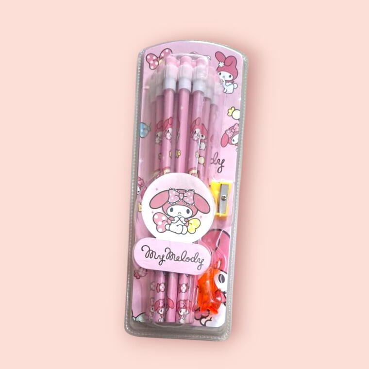 PENCIL SET D1- CARTOON PRINT