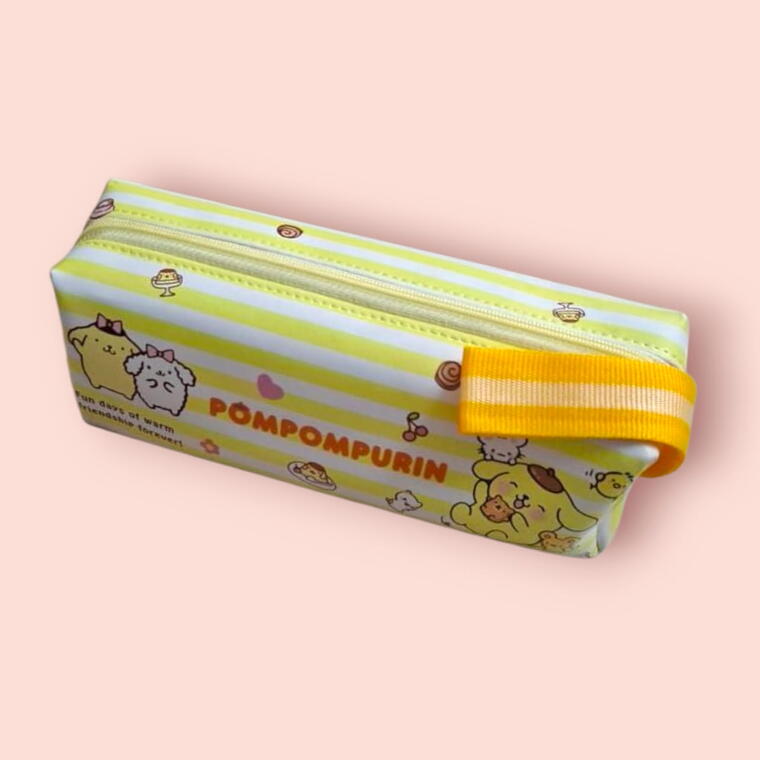 CARTOON PRINT PENCIL POUCH - YELLOW