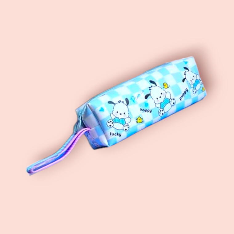 CARTOON PRINT PENCIL POUCH - BLUE - BOX
