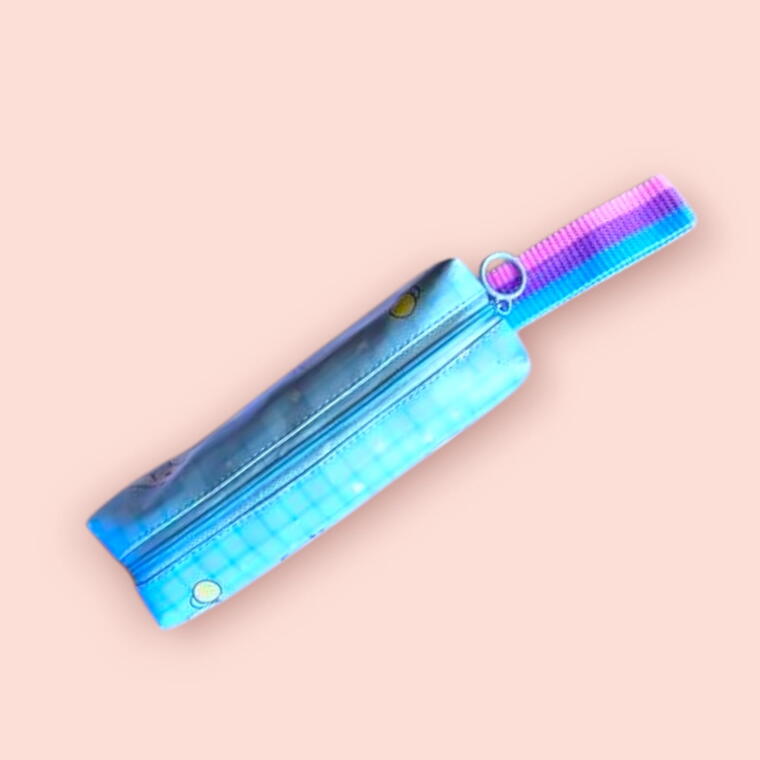 CARTOON PRINT PENCIL POUCH - BLUE