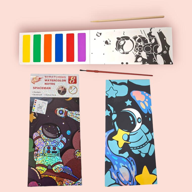 WATER COLOURING PLUS SCRATCH BOOK - 2 IN 1 - PACK OF 1 PIECES - RANDOM DESIGN