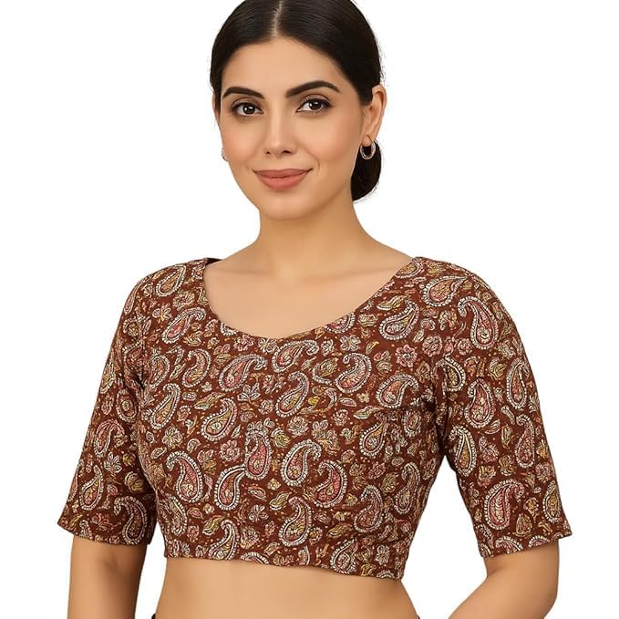 Pure Cotton Printed Blouse - Princess Cut Front Open Free Size Bagru