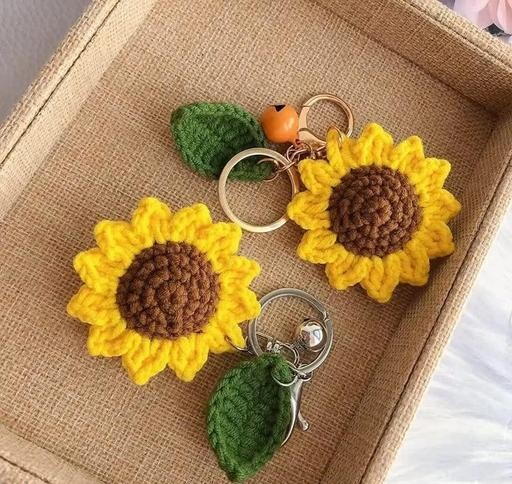 Sunflower Keychain - For gifts- Car Key Chain - Pouch Key Chain 8 Pcs