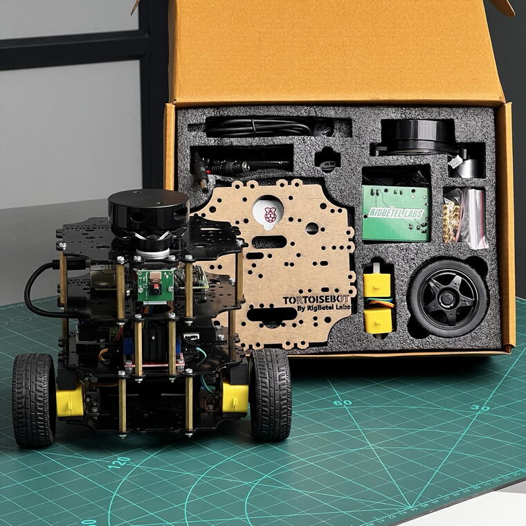 TortoiseBot (DIY Kit with IMU - Metal Chassis | Raspberry Pi 4 8GB RAM)