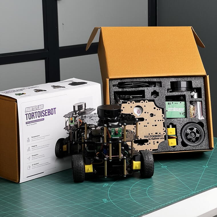 TortoiseBot (DIY Kit with IMU - Metal Chassis | Raspberry Pi 4 8GB RAM)