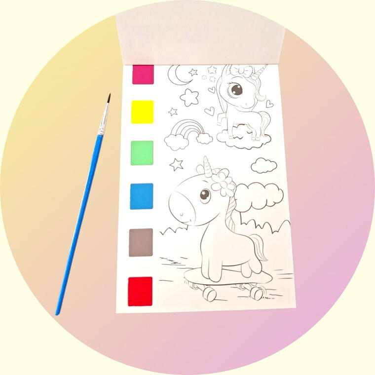 COLOURING BOOK WITH DRY COLOUR PALATE D1 - PACK OF 1 PIECE