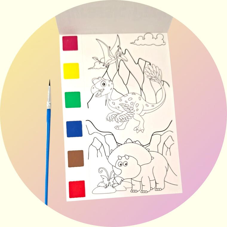 COLOURING BOOK WITH DRY COLOUR PALATE D1 - PACK OF 1 PIECE