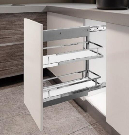 Wooden BPO Chrome/Dark Grey (Side Mount) 300mm (BG072)