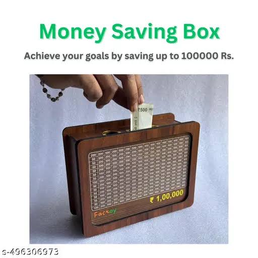 WOODEN MONEY SAVING BOX 