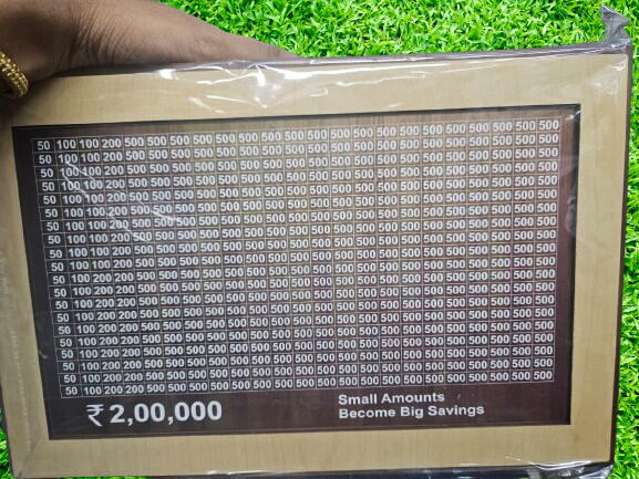 WOODEN MONEY SAVING BOX TWO LAKH 