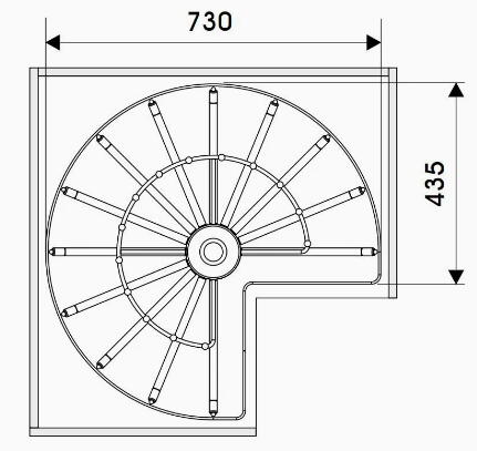 3 Layers Of Rotating Basket Normal 800mm (BG0285)