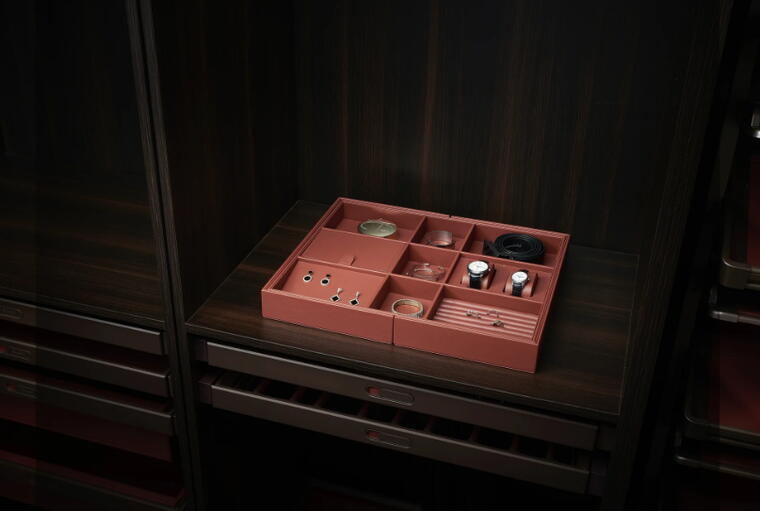 Retractable Leather Sorting Box Leather+MDF (600-900) (BG0286)