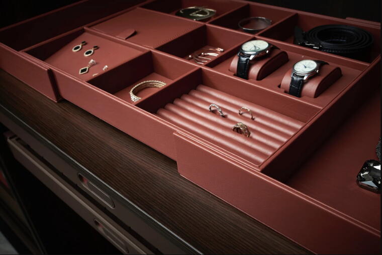 Retractable Leather Sorting Box Leather+MDF (600-900) (BG0286)