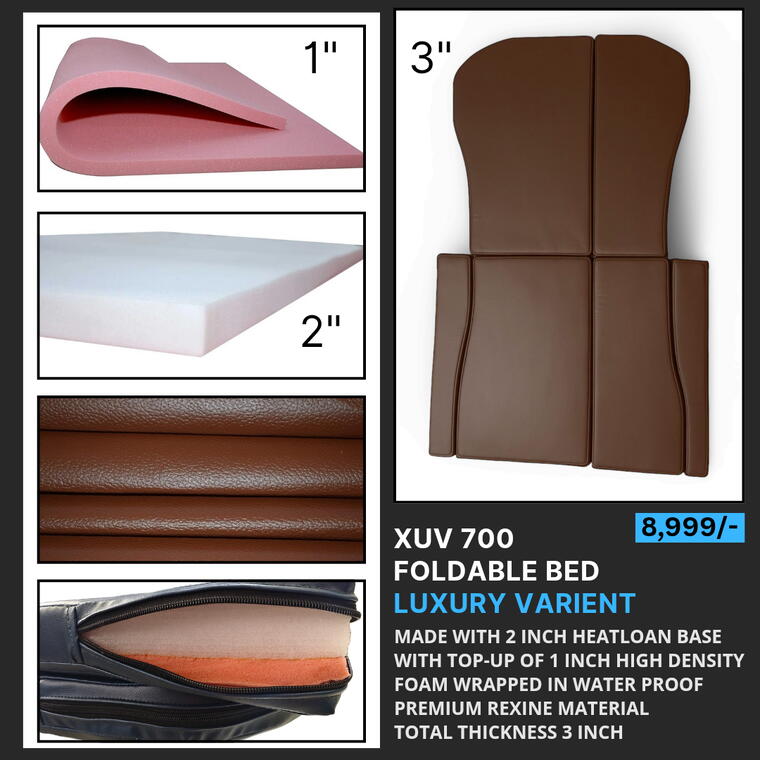 Dark Brown| Luxury Varient | Foldable Car Bed | XUV 700 7STR