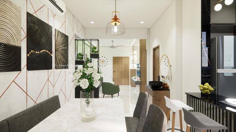 Attached: Living, Dining &amp; Kitchen design
