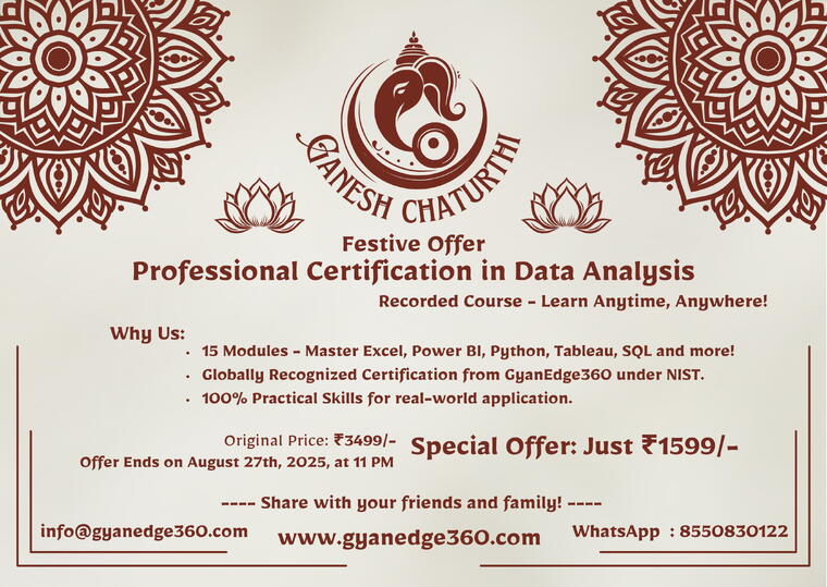 Professional Certification in Data Analysis(Recorded)