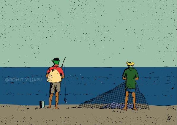 SHORE FISHING (Giglee Print)